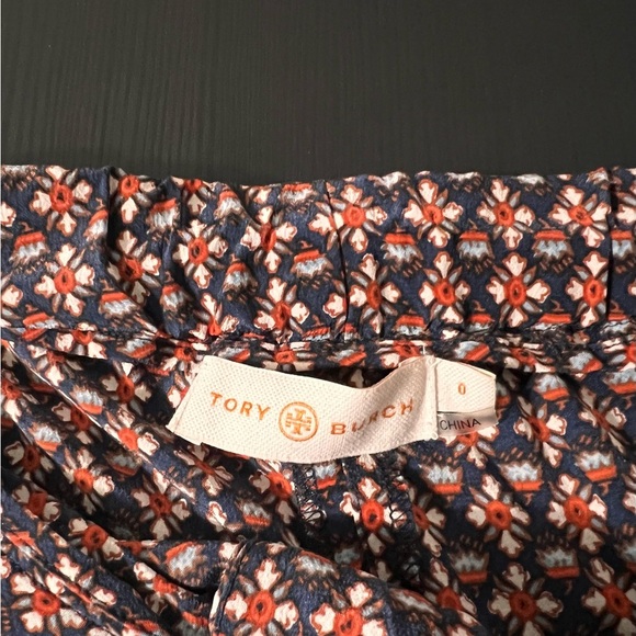 Tory Burch Women's Size 0 Elastic Waist Silk Summer Pants Floral Multicolor - Picture 5 of 7